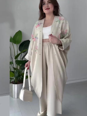 Conjunto Elegante Manga Larga Caída Amplia Lotus