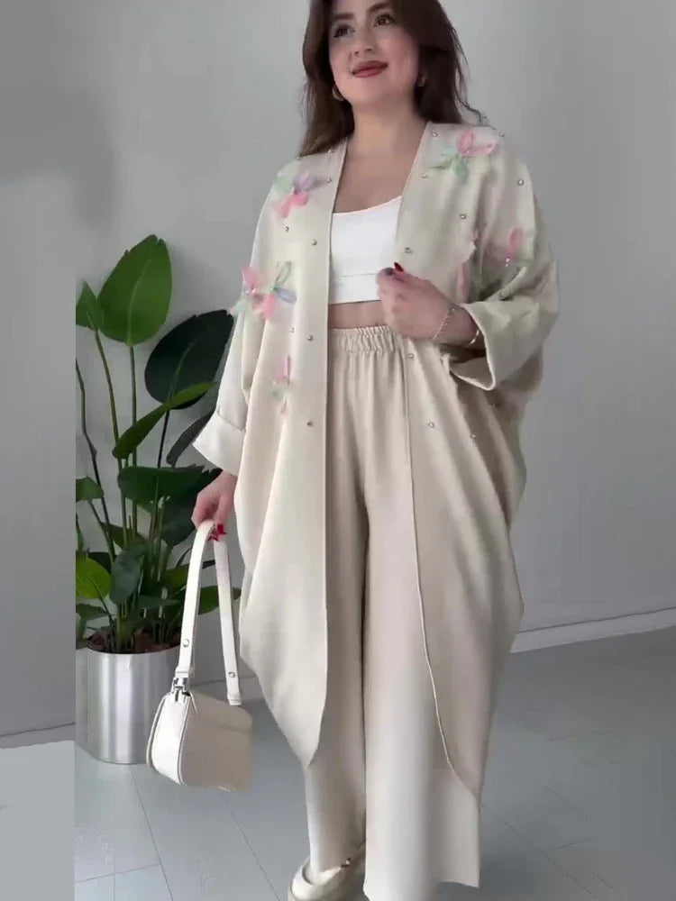 Conjunto Elegante Manga Larga Caída Amplia Lotus