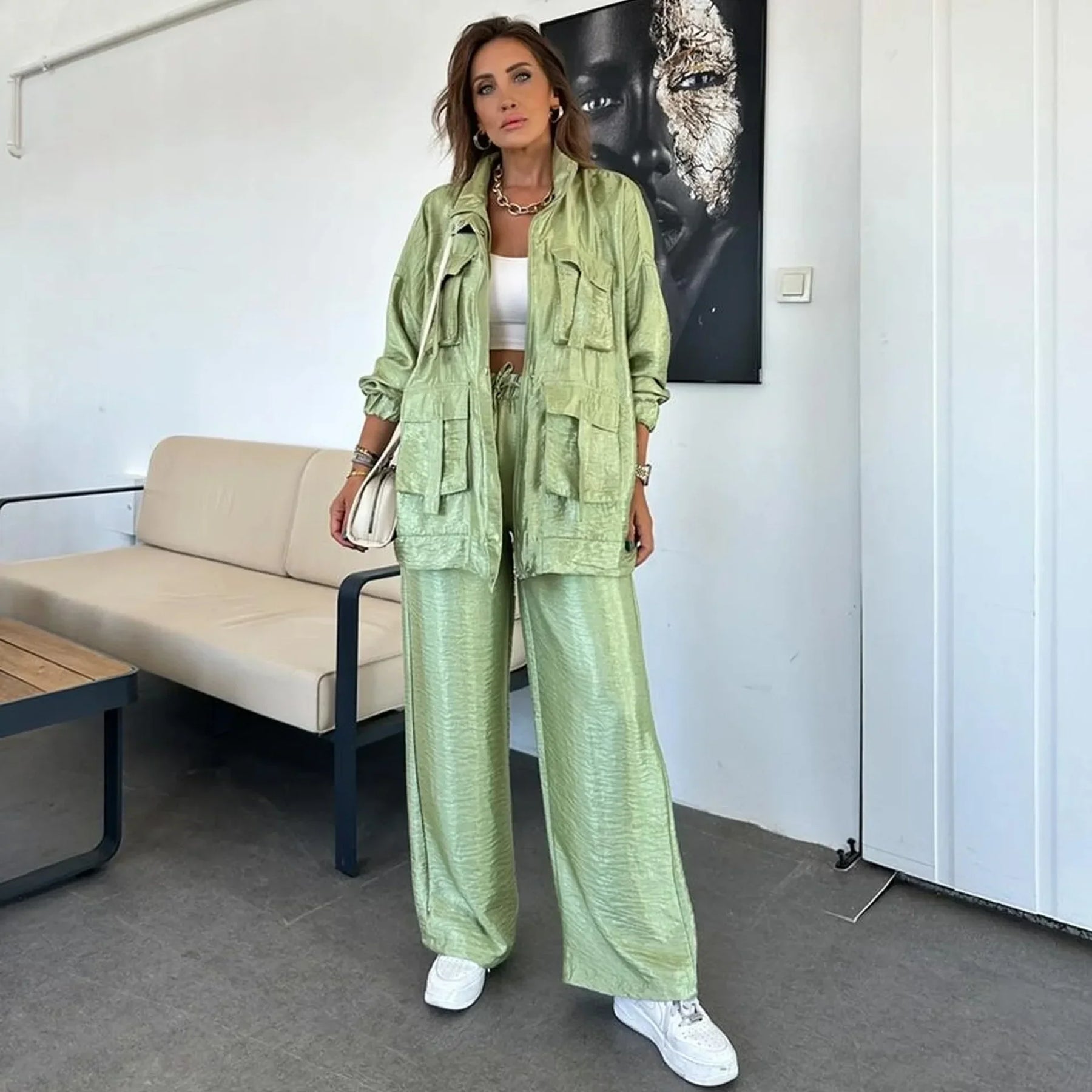 Conjunto Mujer Ligero Versátil Blusa Pantalón Magi
