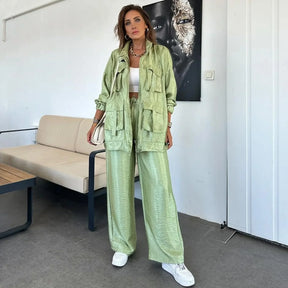 Conjunto Mujer Ligero Versátil Blusa Pantalón Magi
