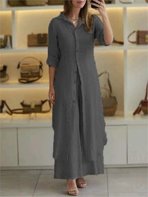 Conjunto Linho Tecido Leve Caimento Impecable Jane
