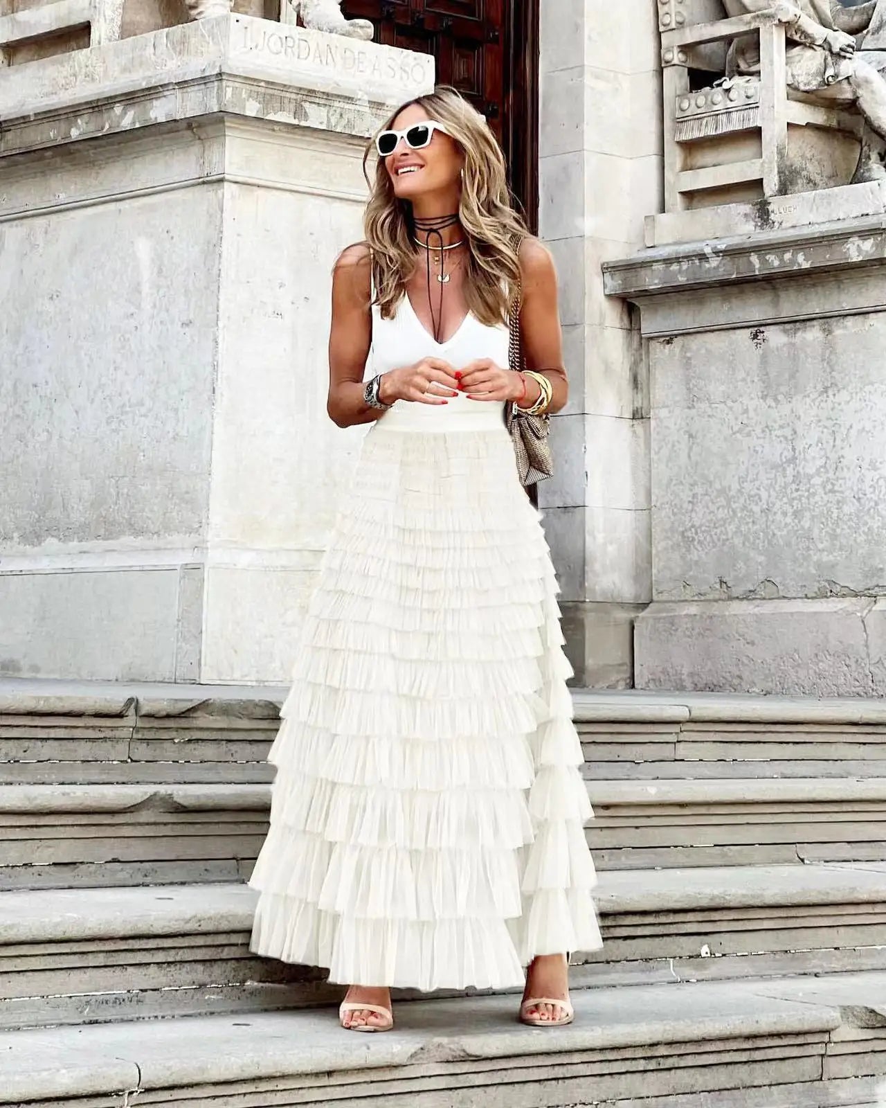Falda Acrílico Malla Premium Versátil Elegante Aurora