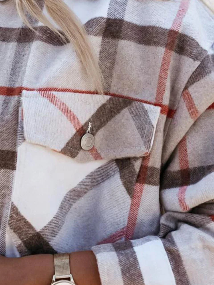 Camisa A Cuadros Mujer Ajustada Tejido Ligero Suave Rois