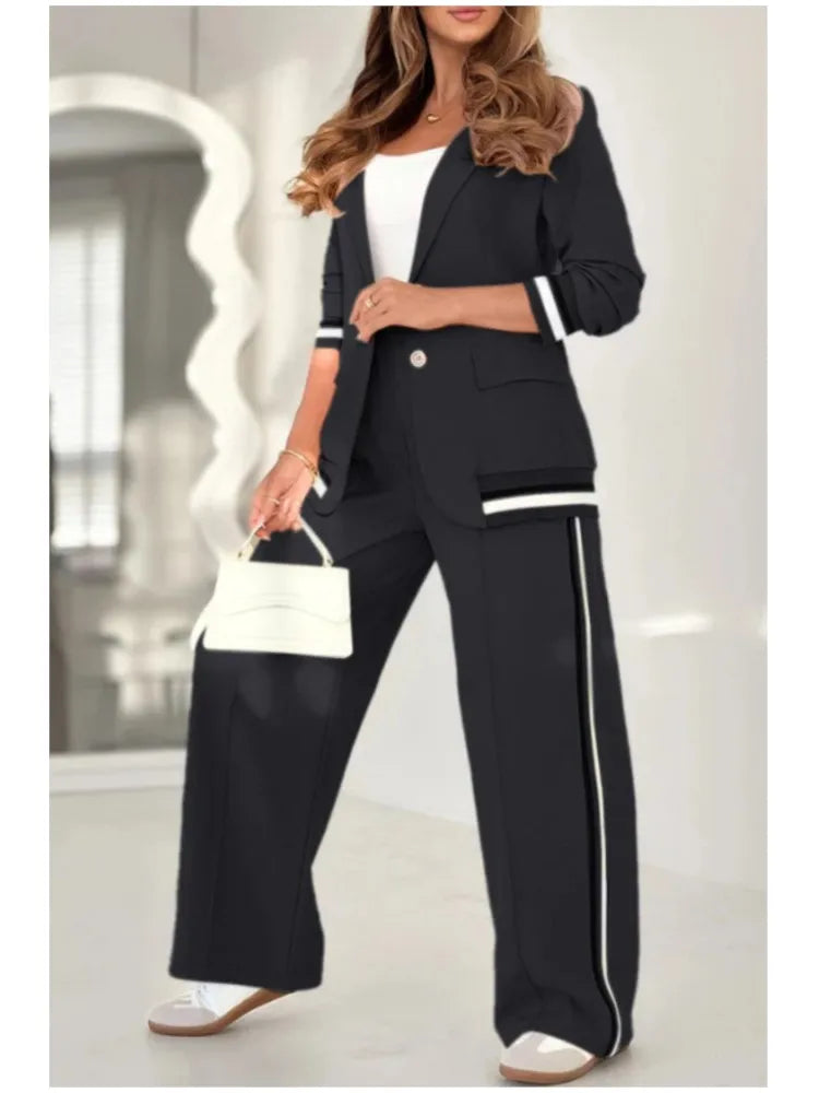 Conjunto Mujer Chaqueta Pantalón Tacto Suave Luiza