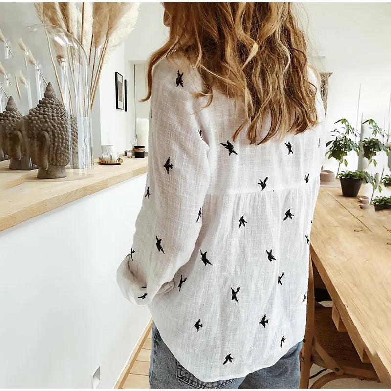 Camisa Mujer de Botón Colibrí Ligera y Sofisticada Colibri