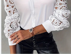 Camisa Mujer Con Encaje Elegante Cómoda Para Oficina Mari