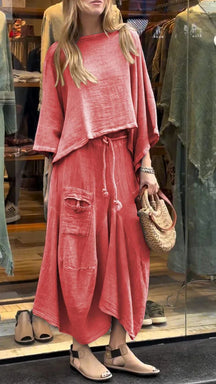Conjunto De Lino Fresco Y Elegante Jeniffer Para Mujer Jeniffer