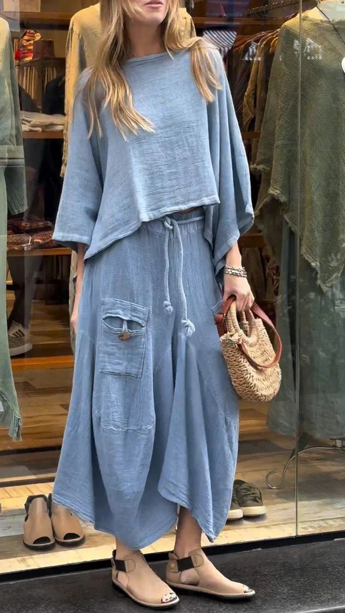 Conjunto De Lino Fresco Y Elegante Jeniffer Para Mujer Jeniffer