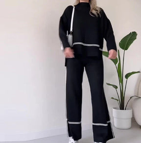 Conjunto Mujer Canelado con Blusa Manga Larga y Jogger Clarisse
