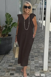 Vestido Elegante Con Corte Moderno Tejido Ligero Carolina