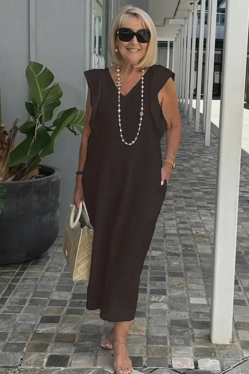 Vestido Elegante Con Corte Moderno Tejido Ligero Carolina