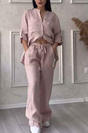 Conjunto de Lino Premium Fresco y Muy Versátil Nueva