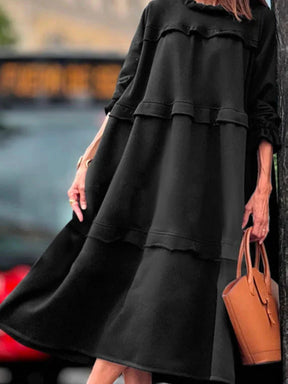 Vestido Mujer Caída Fluida Manga Larga Versátil Estilo Dina