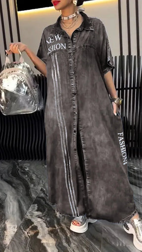 Vestido Jeans Con Caída Moderna Tejido Ligero Y Mireli