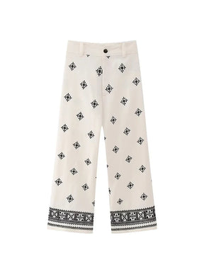 Pantalón Vintage Mujer Lino Premium Caída Impecable Arizzo