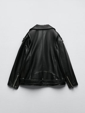 Chaqueta Negra Eclipse Cuero Sintético Premium Urbana Eclipse