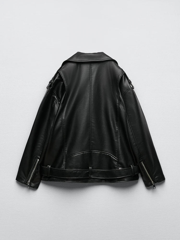 Chaqueta Negra Eclipse Cuero Sintético Premium Urbana Eclipse