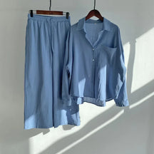 Conjunto Mujer De Lino Retro Algodón Fresco