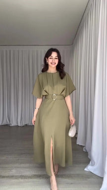 Vestido Elegante Con Tacto Suave Y Caída Perfecta Carmesin
