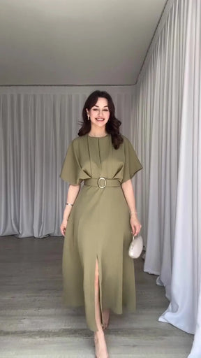 Vestido Elegante Con Tacto Suave Y Caída Perfecta Carmesin
