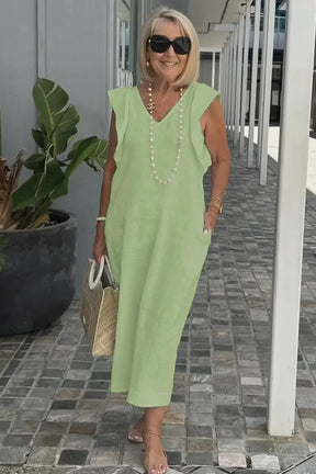 Vestido Elegante Con Corte Moderno Tejido Ligero Carolina