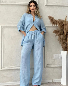 Conjunto Veraniego Lino Fresco Suave Brillo Estelar
