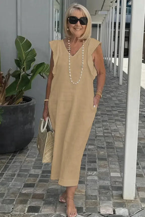 Vestido Elegante Con Corte Moderno Tejido Ligero Carolina