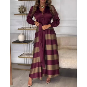Conjunto Cetim Elegante Con Blusa Manga Larga Lívia