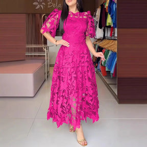 Vestido De Encaje Floral De Alta Calidad Elegante Anaju