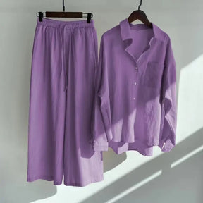 Conjunto Mujer De Lino Retro Algodón Fresco