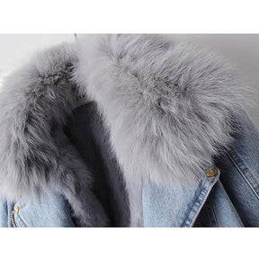 Chaqueta Jeans Oversize Con Estampado Animal Print Alana