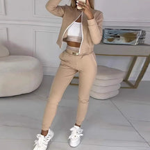 Conjunto Urbano Elegante Crop Con Cierre Alegra