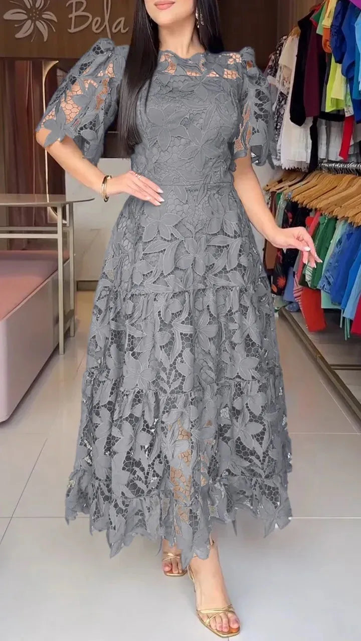 Vestido De Encaje Floral De Alta Calidad Elegante Anaju