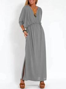 Vestido Elegante de Fiesta Corte Clásico Tejido Fluido Helena