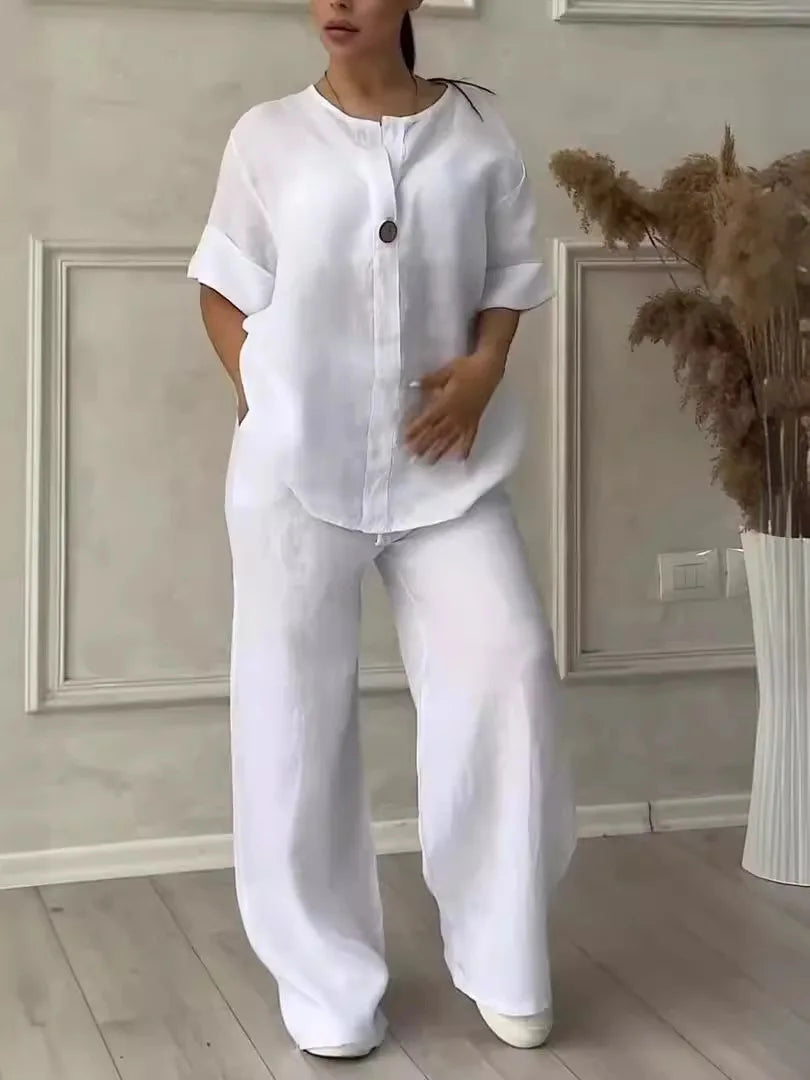 Conjunto De Lino Para Mujer Ligero Y Elegante Valentina