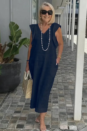 Vestido Elegante Con Corte Moderno Tejido Ligero Carolina