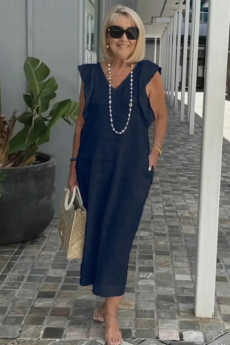 Vestido Elegante Con Corte Moderno Tejido Ligero Carolina
