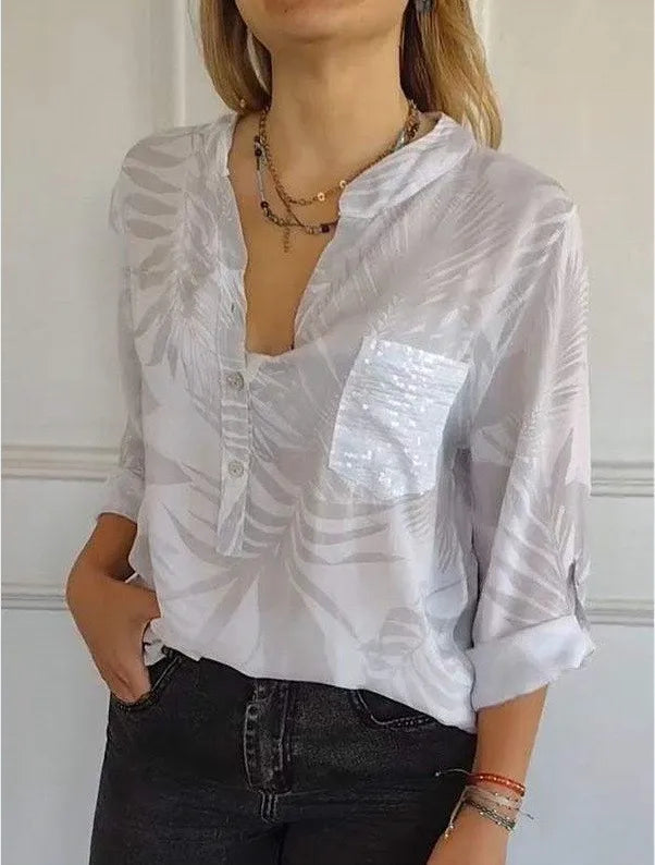Camisa Mujer Confort Ligero Y Versátil Marine