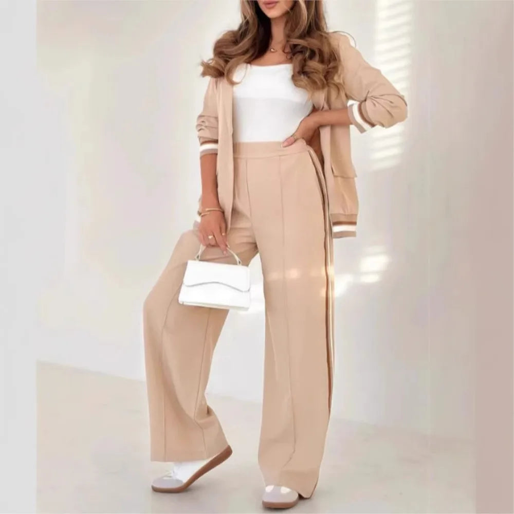 Conjunto Mujer Chaqueta Pantalón Tacto Suave Luiza