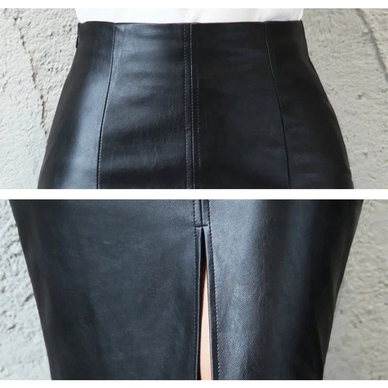 Falda Luxury Mujer Cuero Sintético Premium Estilo