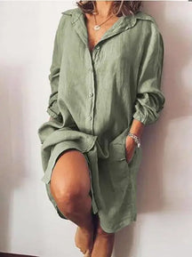 Camisa Mujer Larga Elegante Con Caimento Impecable Mirada