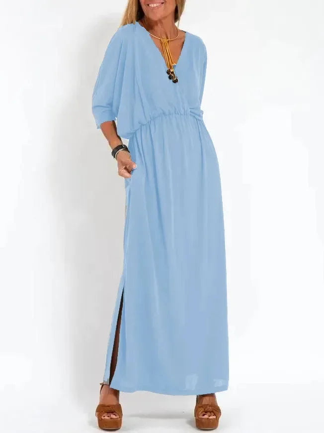 Vestido Elegante de Fiesta Corte Clásico Tejido Fluido Helena
