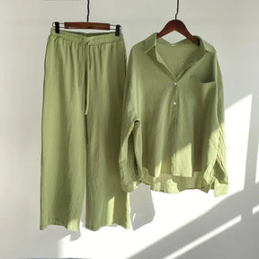 Conjunto Mujer De Lino Retro Algodón Fresco