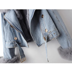 Chaqueta Jeans Oversize Con Estampado Animal Print Alana