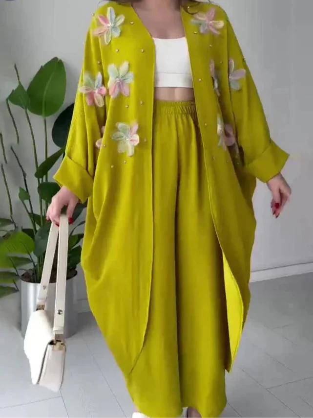 Conjunto Elegante Manga Larga Caída Amplia Lotus