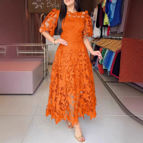 Vestido De Encaje Floral De Alta Calidad Elegante Anaju
