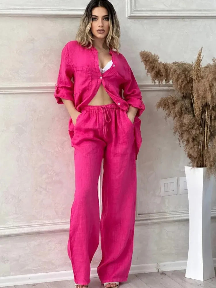 Conjunto Veraniego Lino Fresco Suave Brillo Estelar