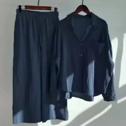 Conjunto Mujer De Lino Retro Algodón Fresco