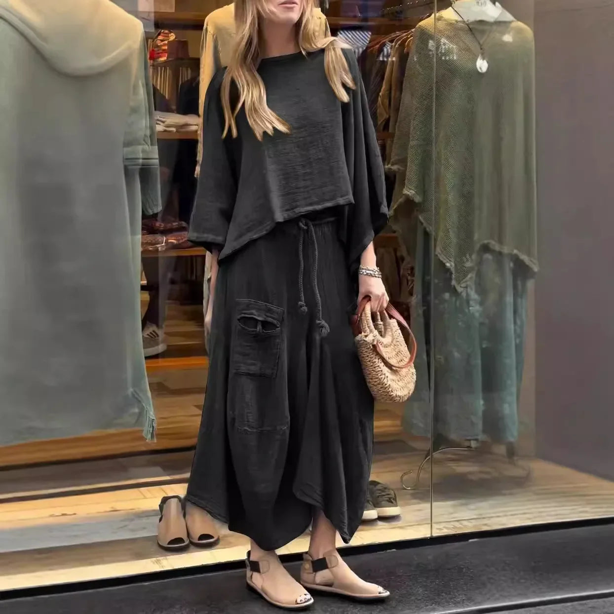 Conjunto De Lino Fresco Y Elegante Jeniffer Para Mujer Jeniffer