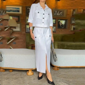 Conjunto Mujer Tejido Ligero Caimento Impecable Eva